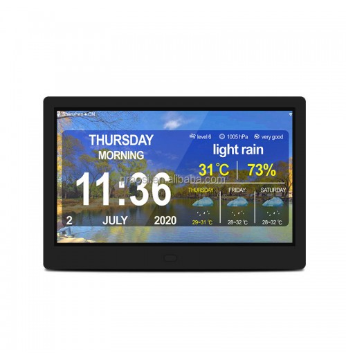 Pros Digital Calendar Alarm Day Clock 10" Large Screen Display WiFi Digital Alarm Clock With Weather Report Digital Day Clock Pros Digital Calendar Alarm Day Clock 10" Large Screen Display WiFi Digital Alarm Clock With Weather Report Digital Day Clock